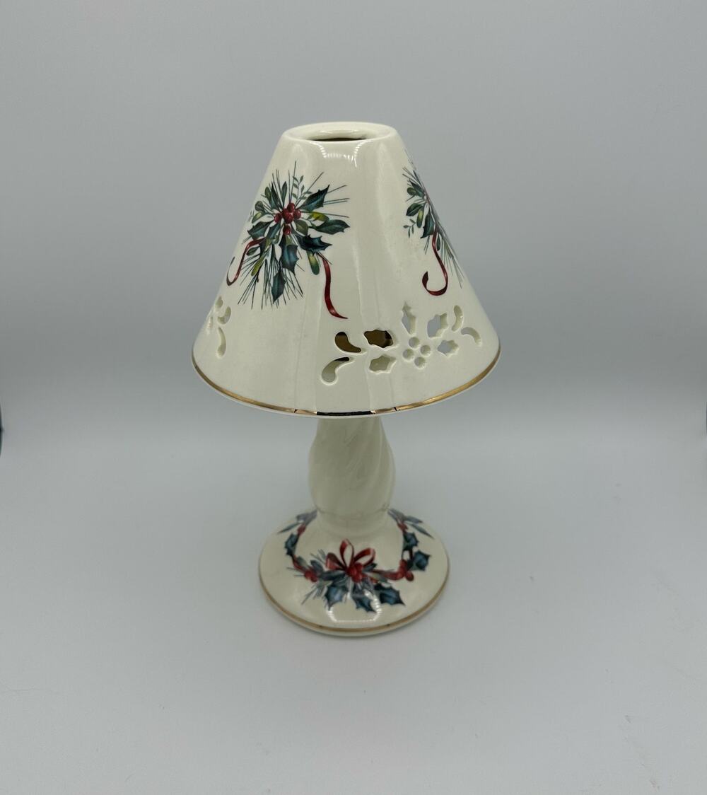 Lenox Winter Greetings Candle Lamp Candle Holder in Box 10 inch New
